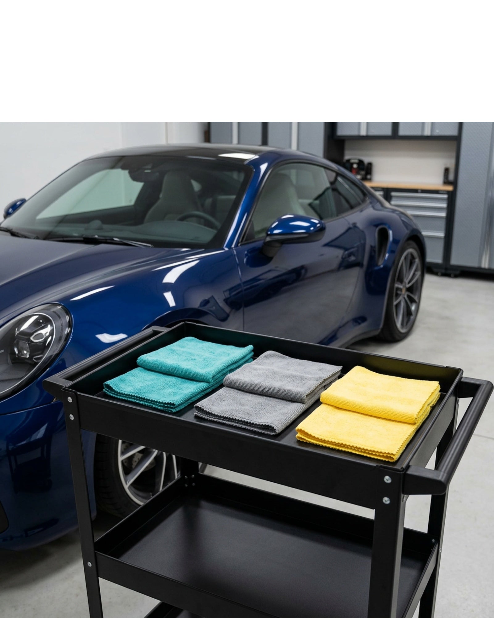 Negoods Edgeless Automotive Detailing Cloth Set of 6 40 x 40 cm 350 GSM - Lifestyle view