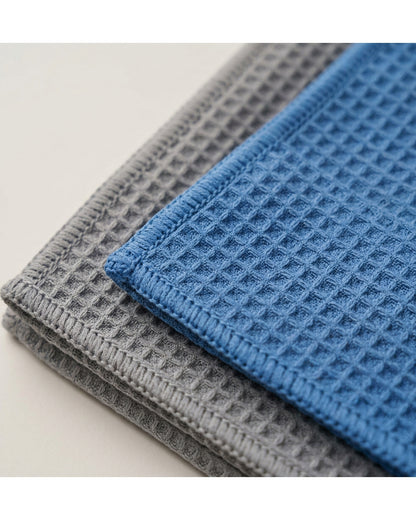 Negoods Waffle-Weave Automotive Glass Cloth Set of 4 40 x 40 cm 300 GSM - Detail view